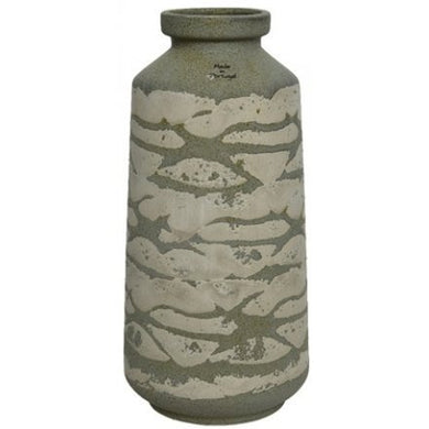 Two Tone Green/Grey Patterned Vase, 25cm