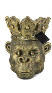 Large Antique gold Monkey planter