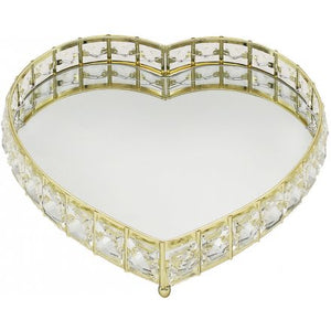 Heart Crystal Edged Tray, 26cm