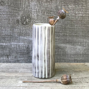 Med hand painted vase