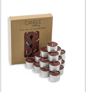 Box of 20 tea-light candles-wine