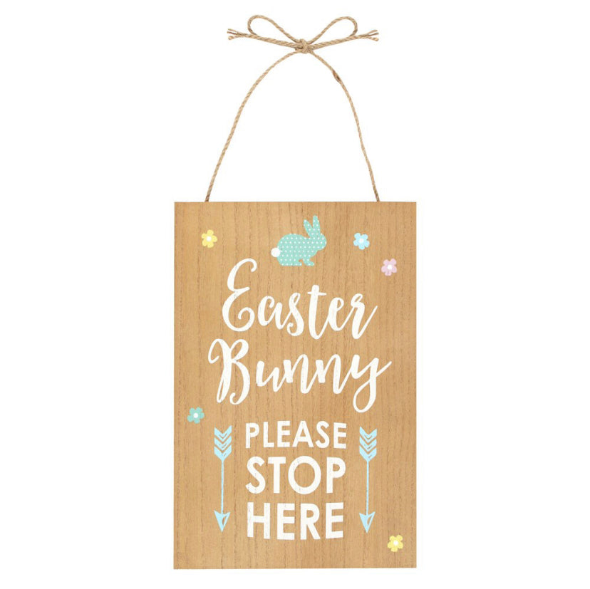 EASTER BUNNY STOP HERE HANGING SIGN