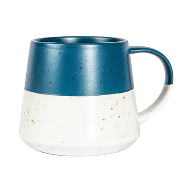Ceramic Dipped Flecked Belly Mug - 370ml - Navy