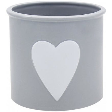 Large Ceramic Grey Heart Plant Pot