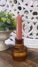 Load image into Gallery viewer, Glass reversible candle holder narrow base