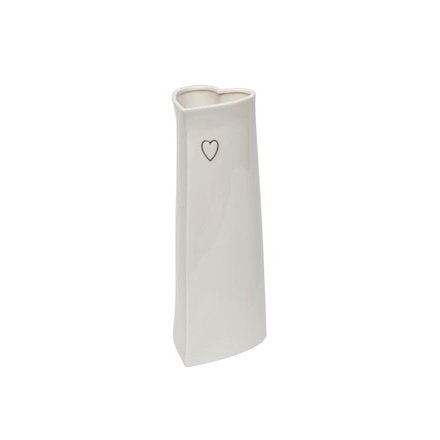 White Heart Vase, 28cm