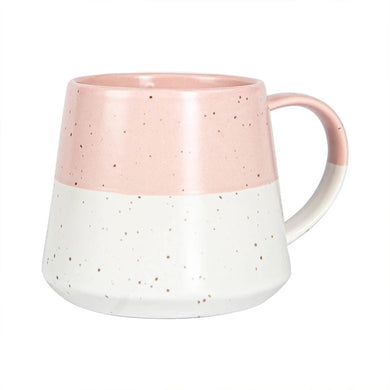 Ceramic Dipped Flecked Belly Coffee Mug - 370ml - Dusty Pink