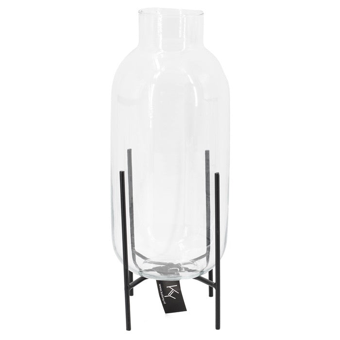 Glass vase on stand 25cm