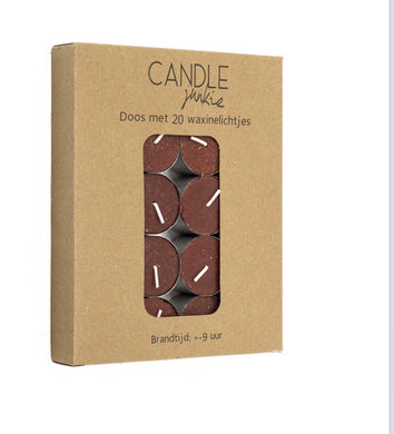 Box of 20 tea-light candles-wine