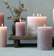 Load image into Gallery viewer, Macon Pillar candle rustic 16 h-8cm dusty rose