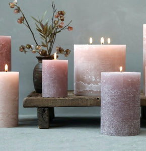 Macon Pillar candle rustic 16 h-8cm dusty rose