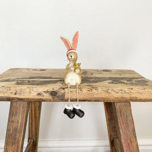 Shelf Sitter Santa Rabbit W/Star