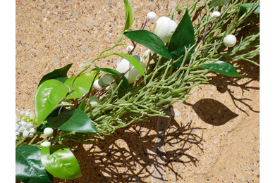 White flower garland
