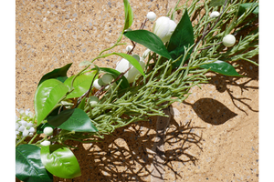 White flower garland