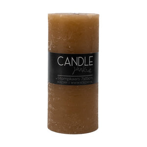 Rustic Stump candle -taupe 7x15cm