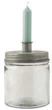 Load image into Gallery viewer, Metal flat lid candle holder jar