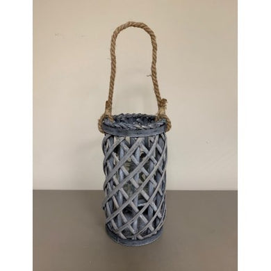 Grey Wicker Lattice Lantern, 30cm