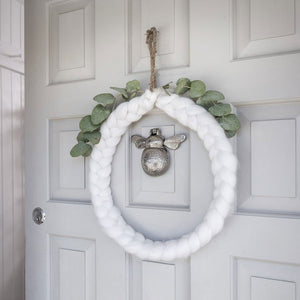 Ivory Wool Chaplet Round Wreath