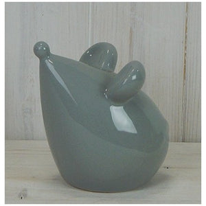 12cm Ceramic Mouse, Grey