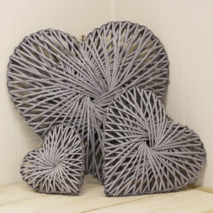 Grey Rattan Heart, 40cm