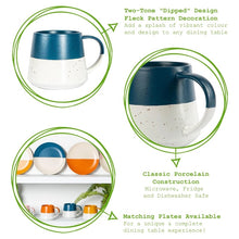 Load image into Gallery viewer, Ceramic Dipped Flecked Belly Mug - 370ml - Navy