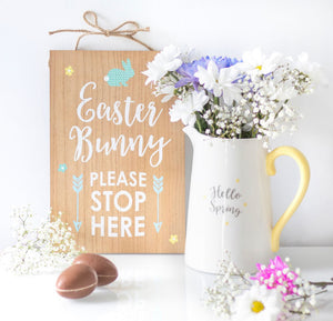EASTER BUNNY STOP HERE HANGING SIGN