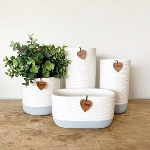 White Colour Block Jug, 14cm