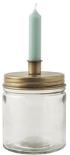 Load image into Gallery viewer, Brass flat lid candle holder jar