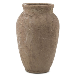 Rustic stone pottery vase-brown tones