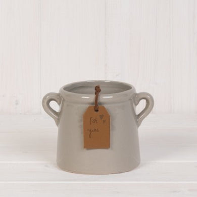8 cm Tapered Small Planter, Grey**Pre Order**