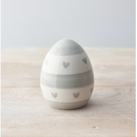 Egg Ornament W/Hearts, 8.7cm