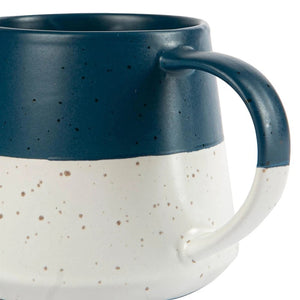 Ceramic Dipped Flecked Belly Mug - 370ml - Navy