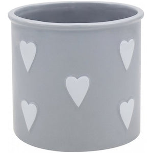 Large Ceramic Grey Heart Planter
