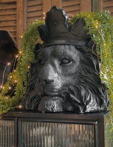 Large Antique black Lion planter