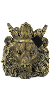 Large Antique gold Lion planter