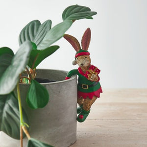 Elf Rabbit Pot Hanger, 14cm