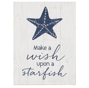 MAKE A WISH UPON A STARFISH WALL PLAQUE