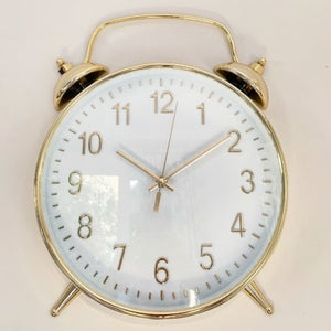 38 cm Golden Metal Alarm Style Wall Clock