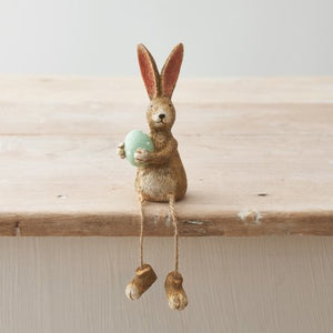 Sitting Rabbit W/Green Dotty Egg, 18cm