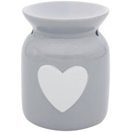 Wax Warmer in Grey with White Heart