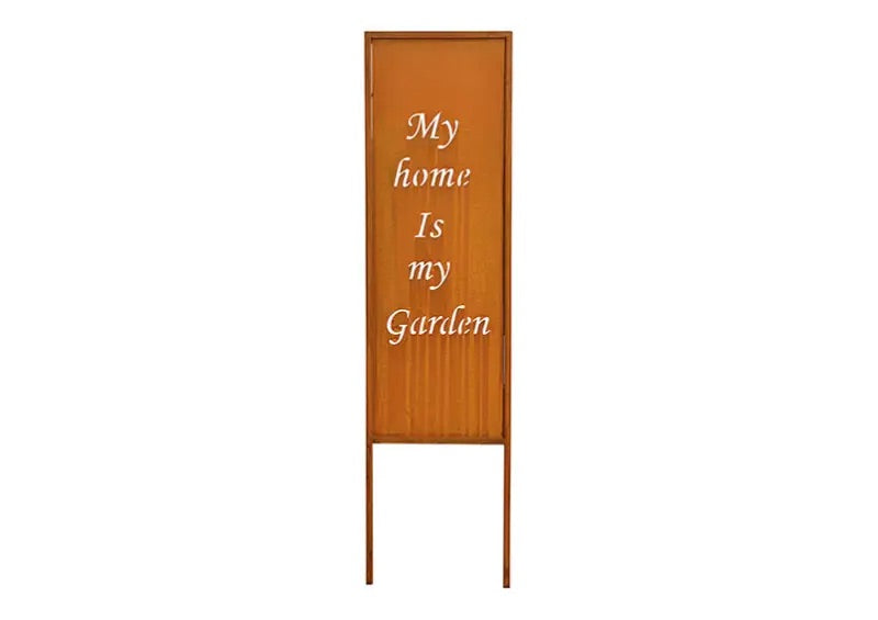 Plug rusty finish, my home is my garden sign
