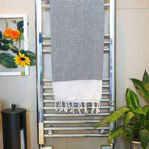 Turkish Cotton Towel - Zig Zag - Grey