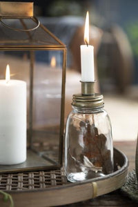 Candle holder with Brass top