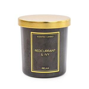 Black & Gold Simple Jar Candle With Metal Lid - Redcurrent & Ivy