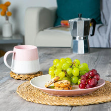 Load image into Gallery viewer, Ceramic Dipped Flecked Belly Coffee Mug - 370ml - Dusty Pink
