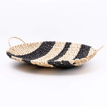 Load image into Gallery viewer, Rush Woven Plate Black Stripe Pattern with Handles 35cm