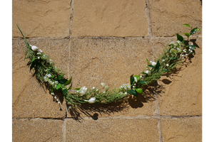 White flower garland