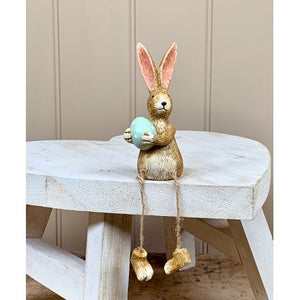Sitting Rabbit W/Green Dotty Egg, 18cm