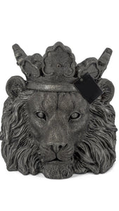 Large Antique black Lion planter