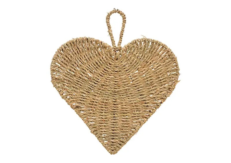 Seagrass hanging heart medium